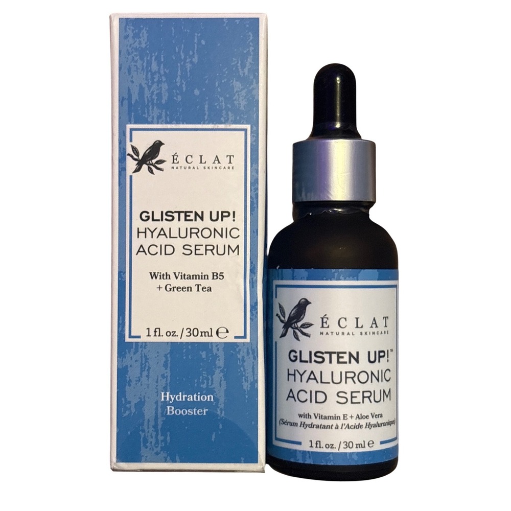 NEW Eclat Glisten Up Hyaluronic Acid Serum B5 Green Tea 1 oz Exp 11/26